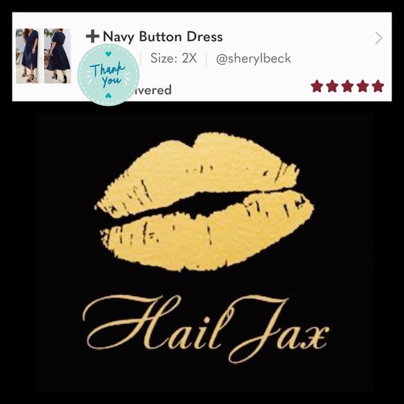 ➕Navy Button Dress - Picture 2 of 4